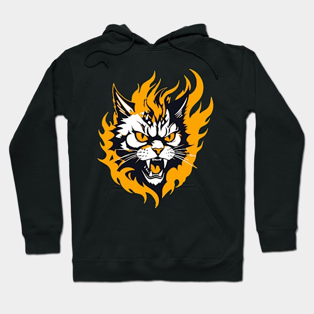 Fierce Cat - Graphic Design Hoodie by Well3eyond